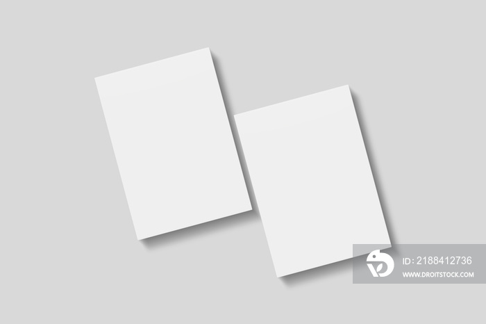 Stack blank paper for mockup. 3D Render.