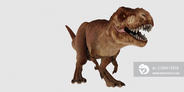 Extremely detailed and realistic high resolution 3d illustration of a T-Rex Dinosaur isolated on whi