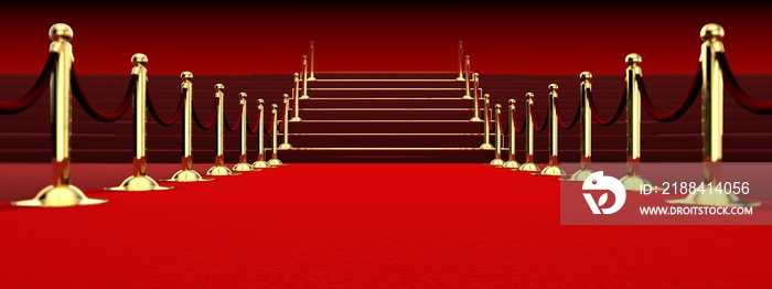 3D Render Red Carpet Stage Background