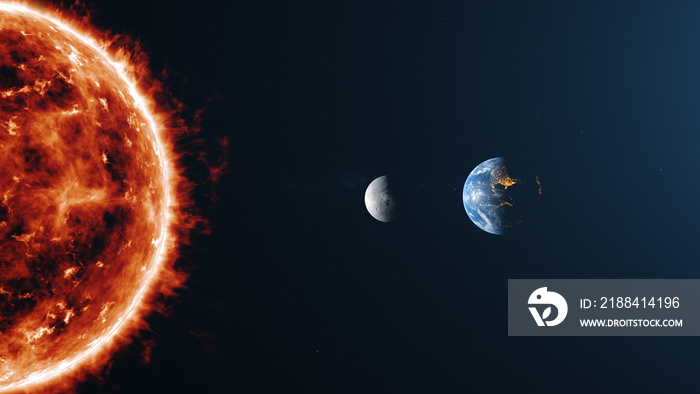 Sun Earth And Moon Background