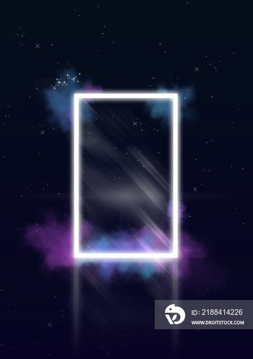 Space portal with neon door