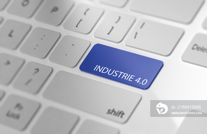 Blaue INDUSTRIE 4.0 Taste auf Tastatur