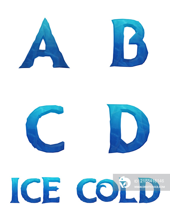 Ice Cold Alphabet - 3D Illustration