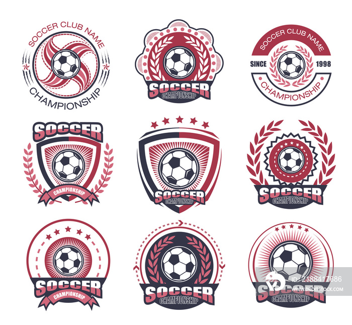 足球标志系列。足球进攻概念