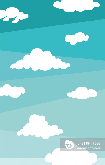 背景白云在蓝天大气中的图形矢量。插图。