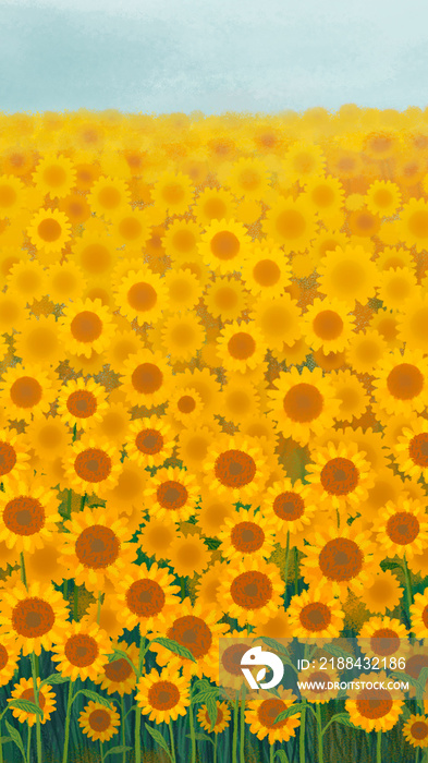 Sunflower garden background mobile phone wallpaper