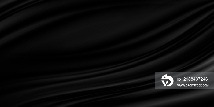 Black luxury fabric background with copy space