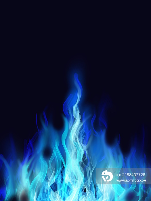 Beautiful blue fire flames background