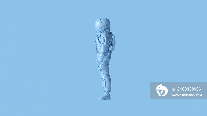 淡蓝色太空人宇航员高级船员逃生服3d插图3d渲染图