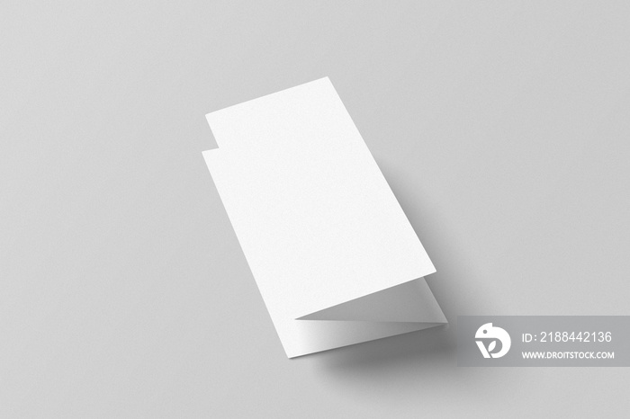 DL trifold brochure mockup. Blank empty space 3D rendering object.