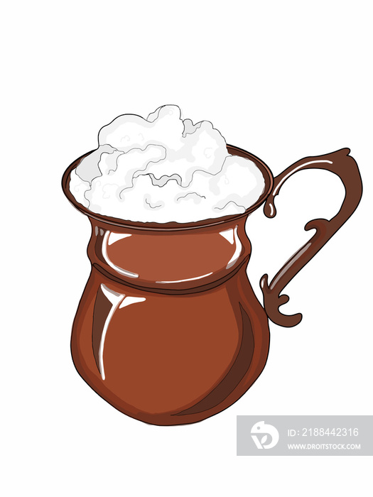 cartoon churn ayran illustration