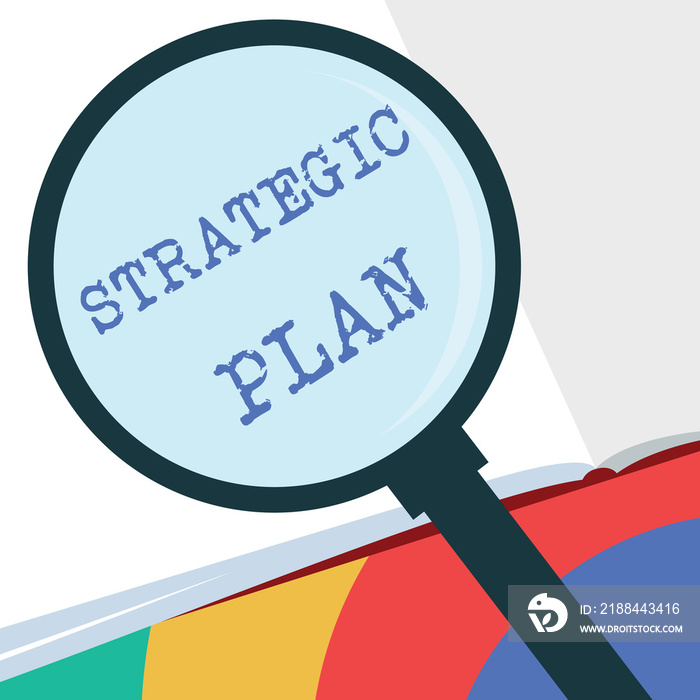 Text sign showing Strategic Plan. Conceptual photo A process of defining strategy and making decisio