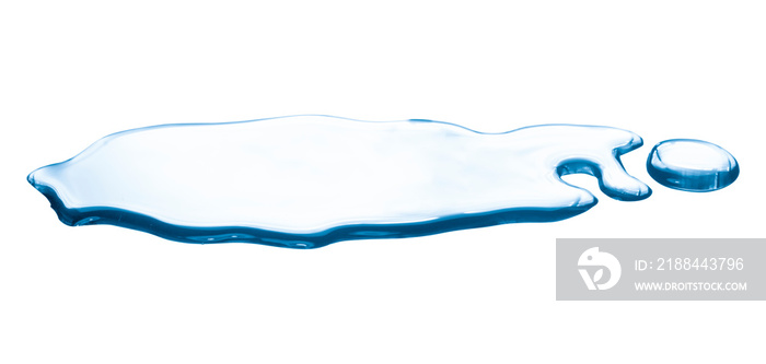 spill water drop on the floor isolated with clipping path on white background.