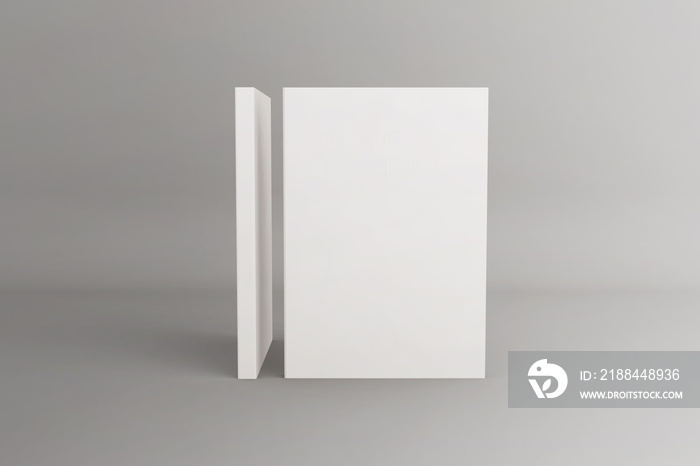 3D Render Front views of the standing softcover book mockup