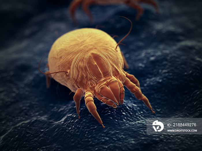 3d rendered illustration of a house dust mite