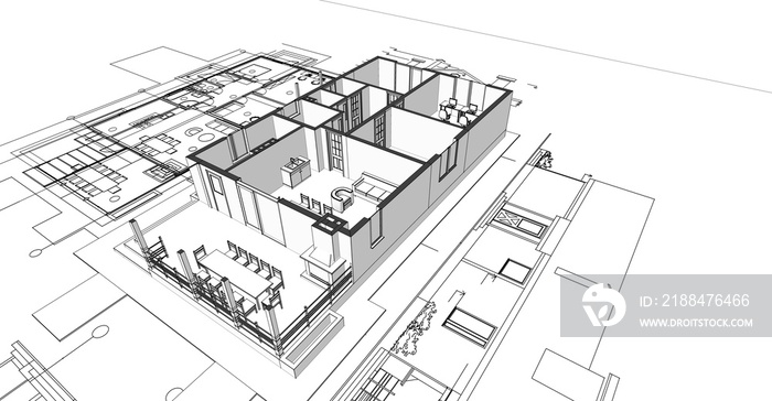 house, architectural project, sketch