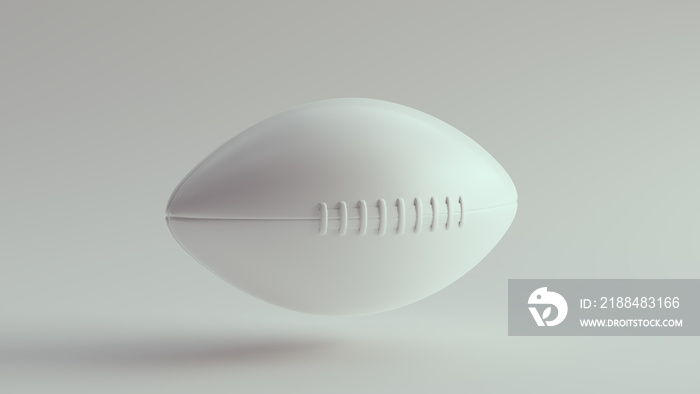 白色美式橄榄球橄榄球清洁皮革模型面三维插图渲染
