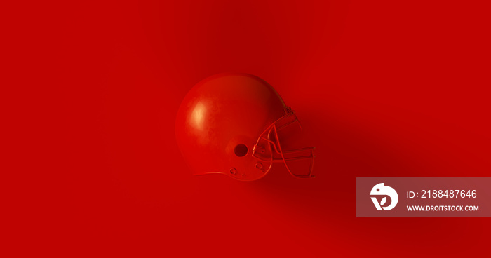 红色美式足球头盔3d插图