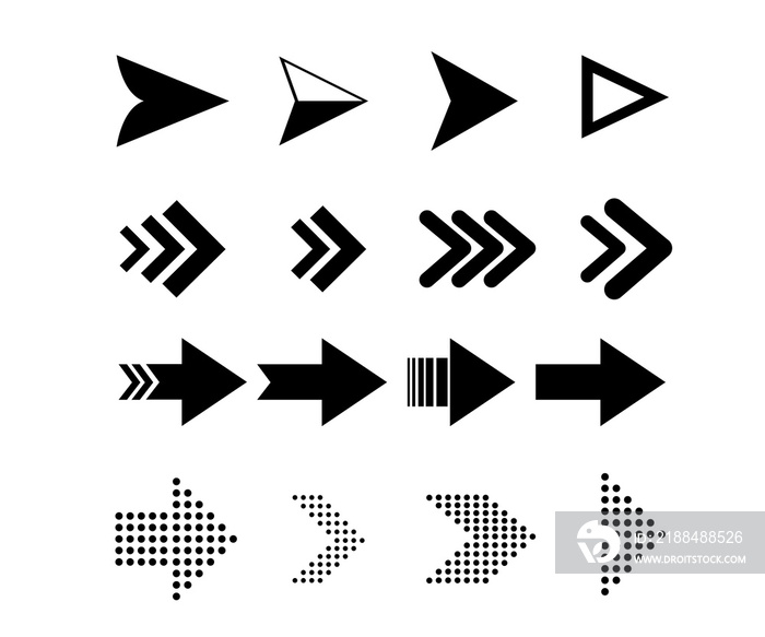 Arow icons set. Arrows vector collection with elegant style and black color.