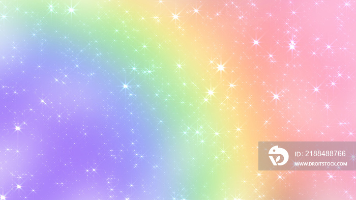 Holographic Abstract Kawaii universe princess colors Fantasy Pastel Fairy rainbow stars and blurs ba