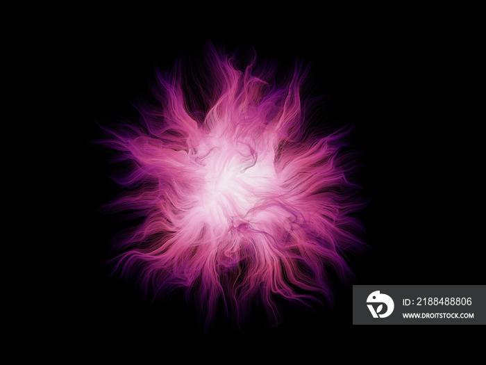 Abstract 3D Pink flame on black background