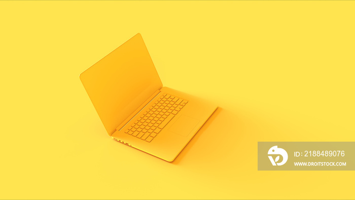 Yellow Laptop 3d illustration 3d render