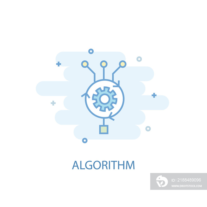 Algorithm concept trendy icon. Simple line, colored illustration