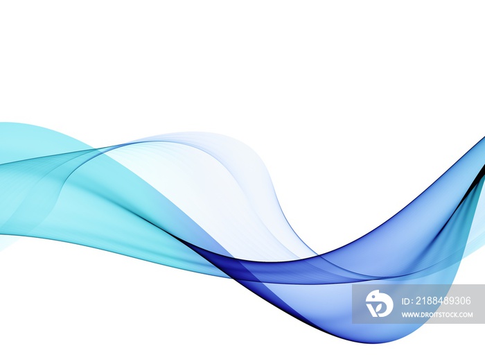 Abstract design. Blue wavy background. Transparent Soft wave