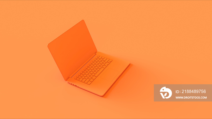 Orange Laptop 3d illustration 3d render