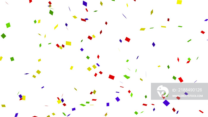 Many colorful confetti on white background for celebration event and party for New Year, Birthday pa