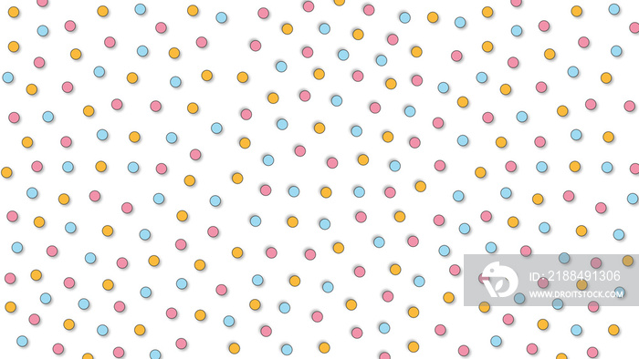 Abstract kawaii pattern polka dot circle background. Soft gradient pastel. Concept for wedding card 