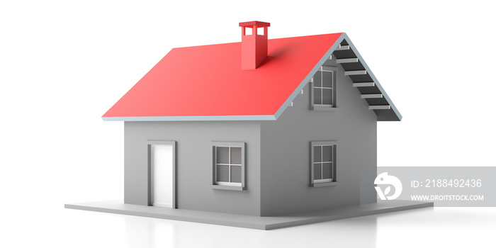 House miniature isolated against white background. 3d illustration