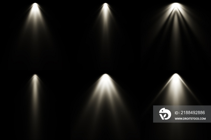 Isolated spotlight effect on black background. Clean photographer studio. Light from the top clipart