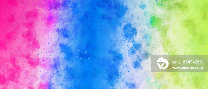 Colorful bright abstract watercolor splash paint texture or grunge background design