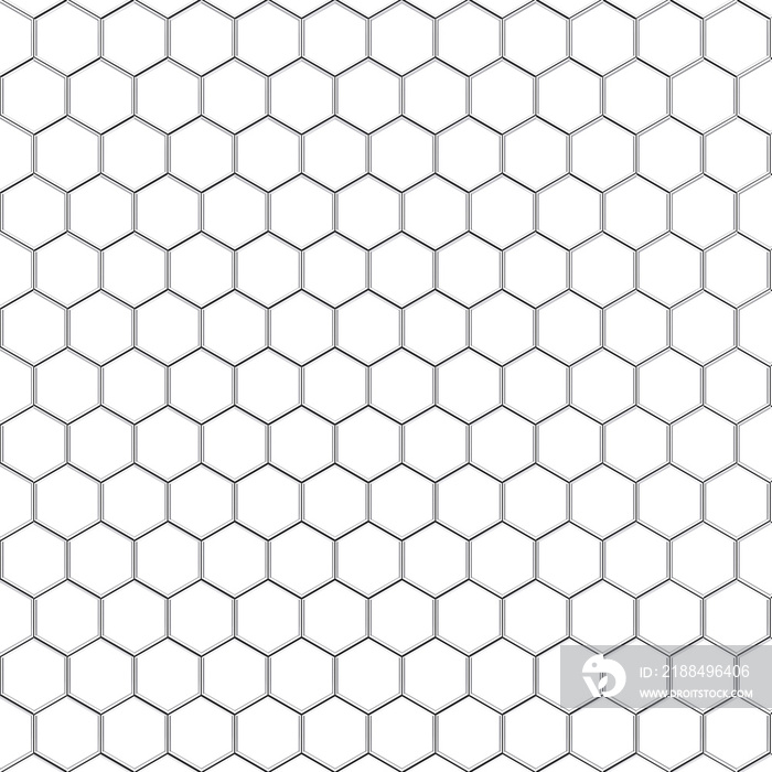 Metal Hexagon Fence Background Texture. 3d Rendering