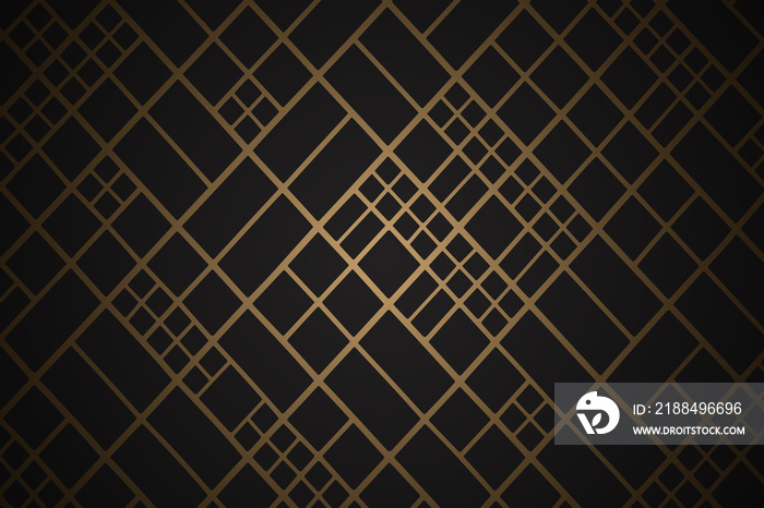 黑色背景奢华抽象金色三角图案瓷砖
