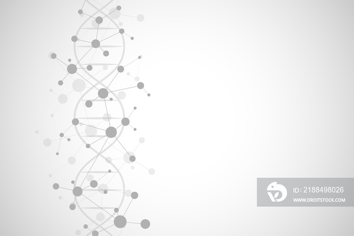DNA链和分子结构。基因工程或实验室研究。背景纹理f