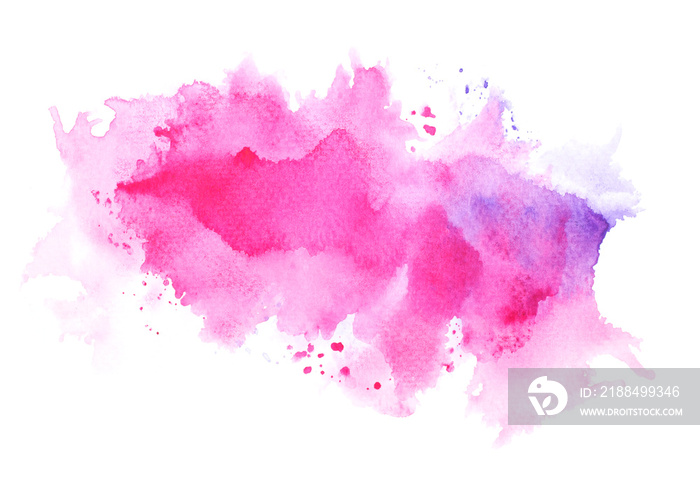 abstract watercolor background. splash color pink on paper.