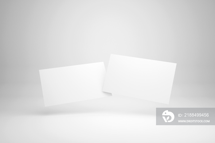 White business card mockup template with clipping path included. Mock up design for presentation bra