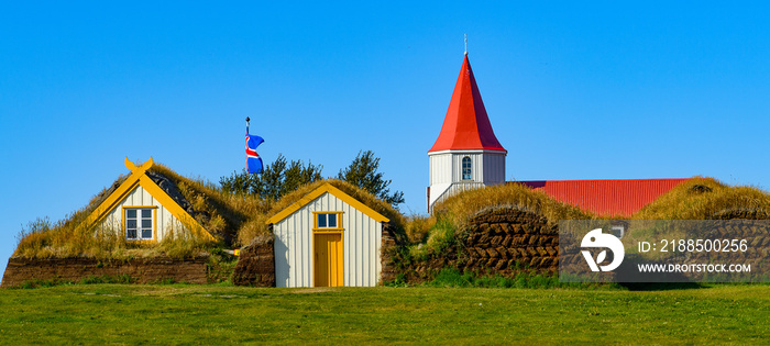 Turf house in Glaumbaer, Iceland