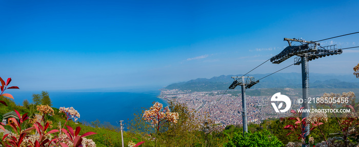 The cityscape of Ordu from the balcony of Boztepe