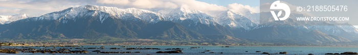 Panoramic view of Kaikoura Mountains, New Zealand