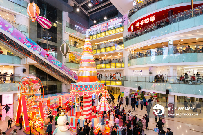 北京购物中心圣诞气氛