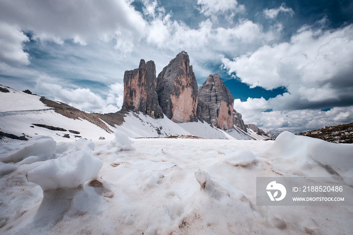 The landscape around Tre Cime di Lavaredo, Dolomites, Italy