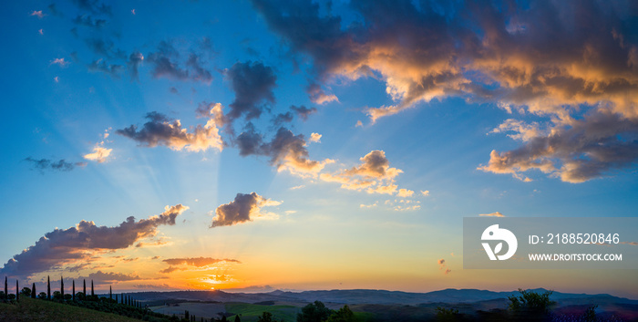 Sunrise in Tuscany for sky replacements