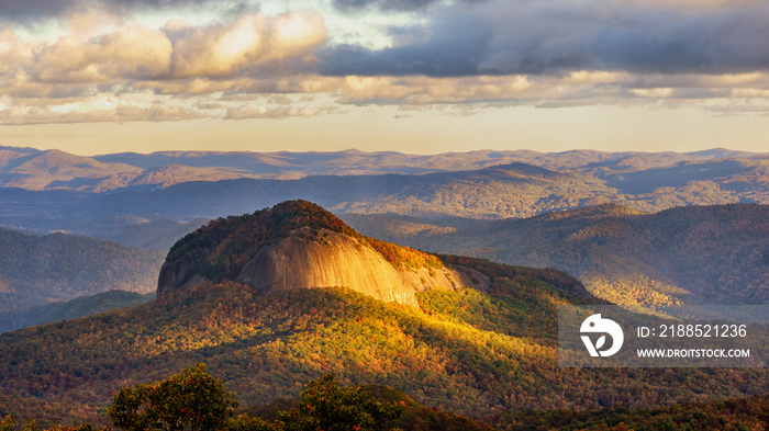 Looking Glass Rock form the Blue Ridge Parkway in Autumn