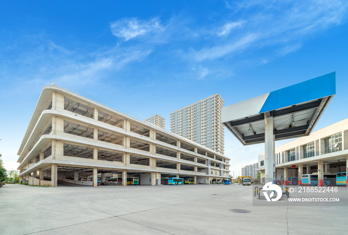 Landscape of multi-storey garage, Jiangxi, China.