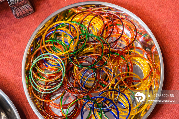 South Indian Tamil Hindu bride’s traditional bangles close up