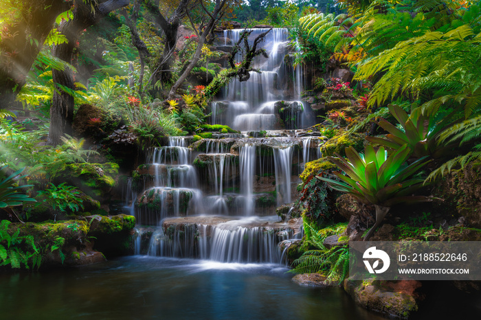 Waterfalls and forests at Tham Pha Daen Temple, Sakon Nakhon Province,Thailand.