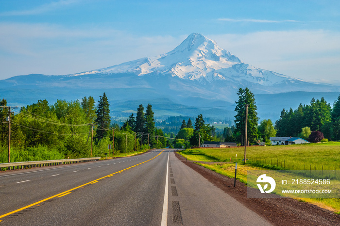 Beautiful Clear Skies Over Mount Hood in Oregon